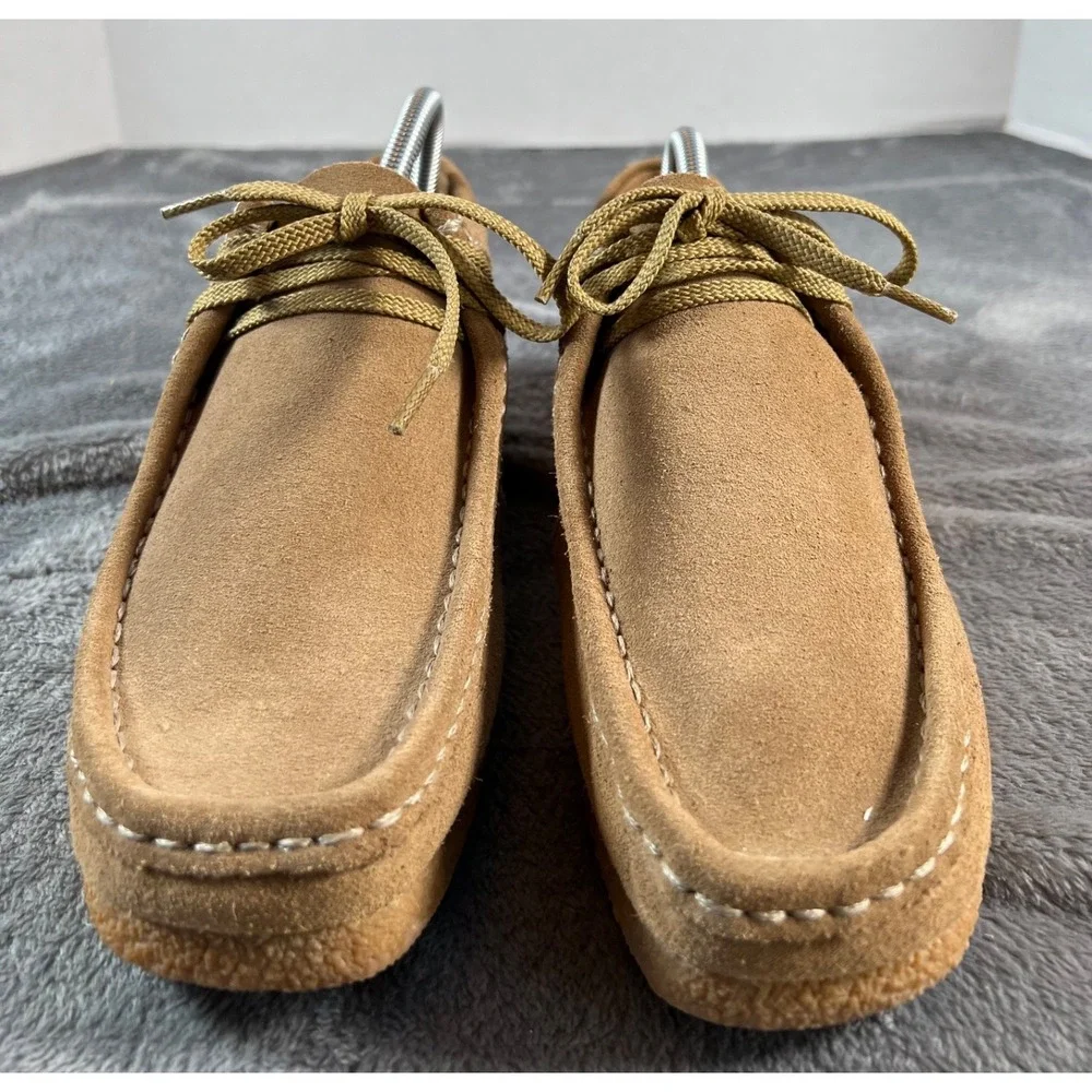 Clarks Shacre Boots Mens 9 Tan Dark Sand Suede Crepe Sole Chukka